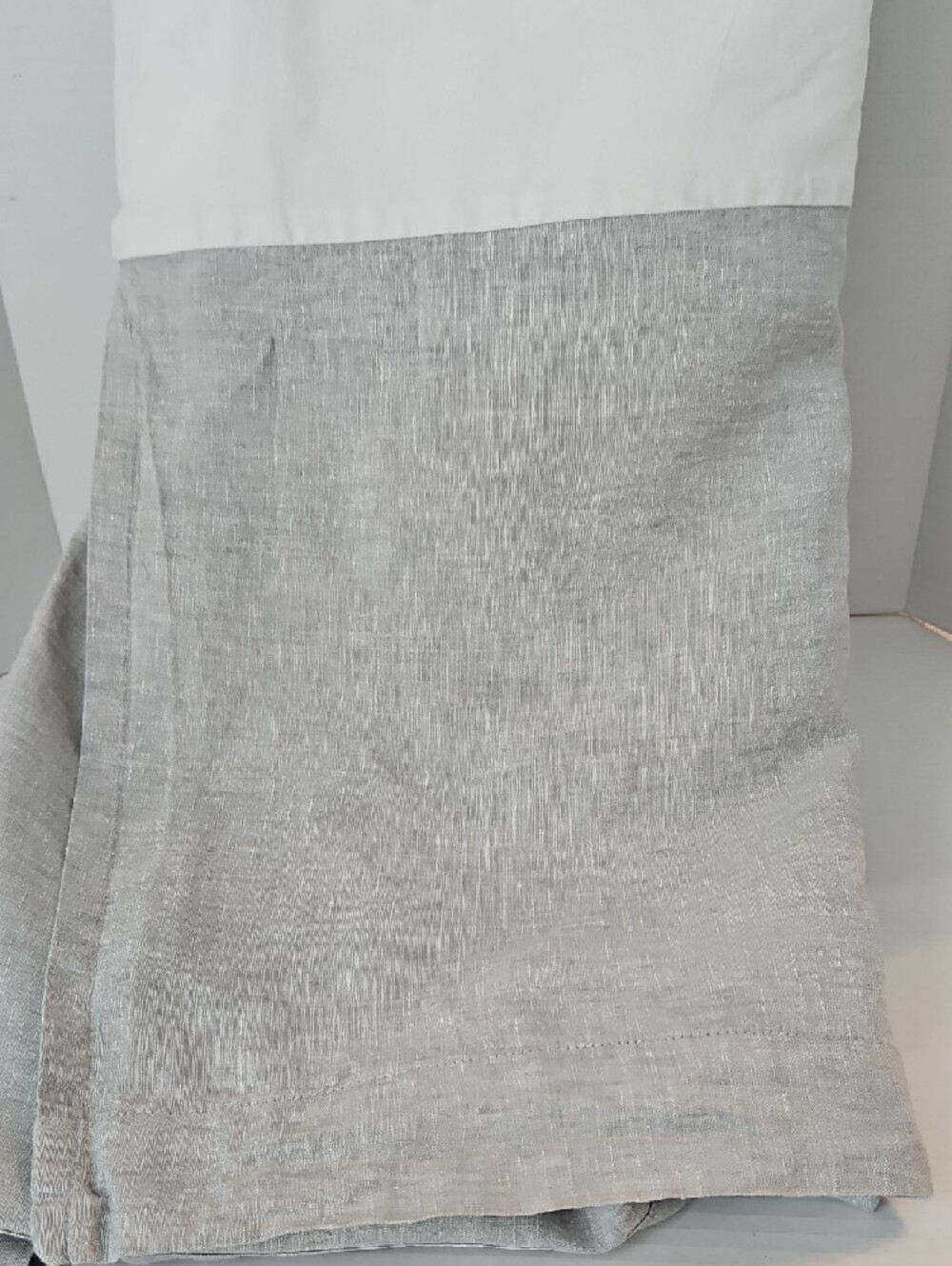 Pottery Barn Kids Linen Gray Cotton Panel Crib Skirt